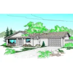 Sunbelt Style Ranch House With Stucco Siding