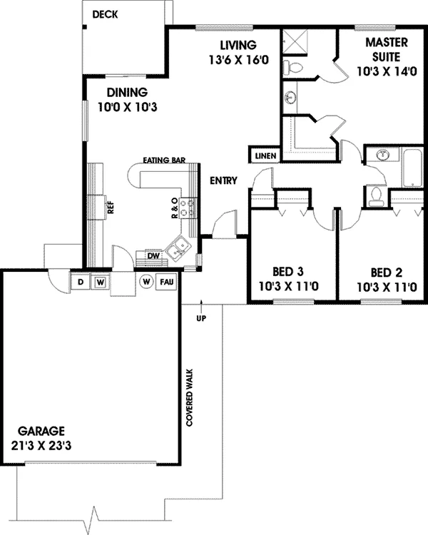 Country House Plan First Floor - Winslet Traditional Ranch Home 085D-0696 - Shop House Plans and More