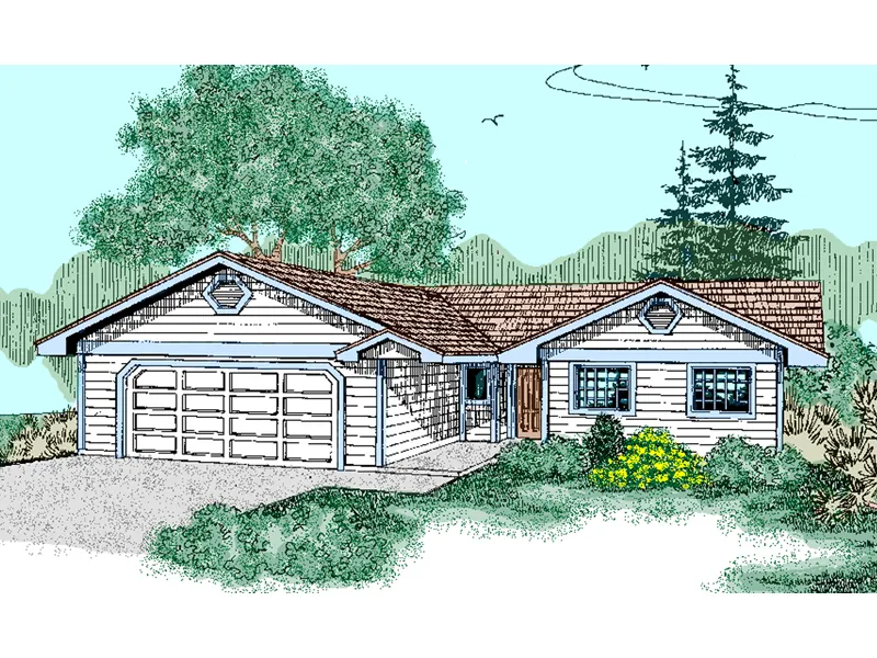 Traditional Ranch Home With Front Loading Garage
