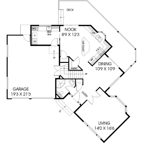 Tudor House Plan First Floor - Ramsey Hill Traditional Home 085D-0698 - Shop House Plans and More