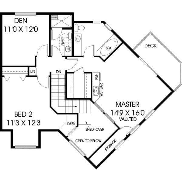 Tudor House Plan Second Floor - Ramsey Hill Traditional Home 085D-0698 - Shop House Plans and More