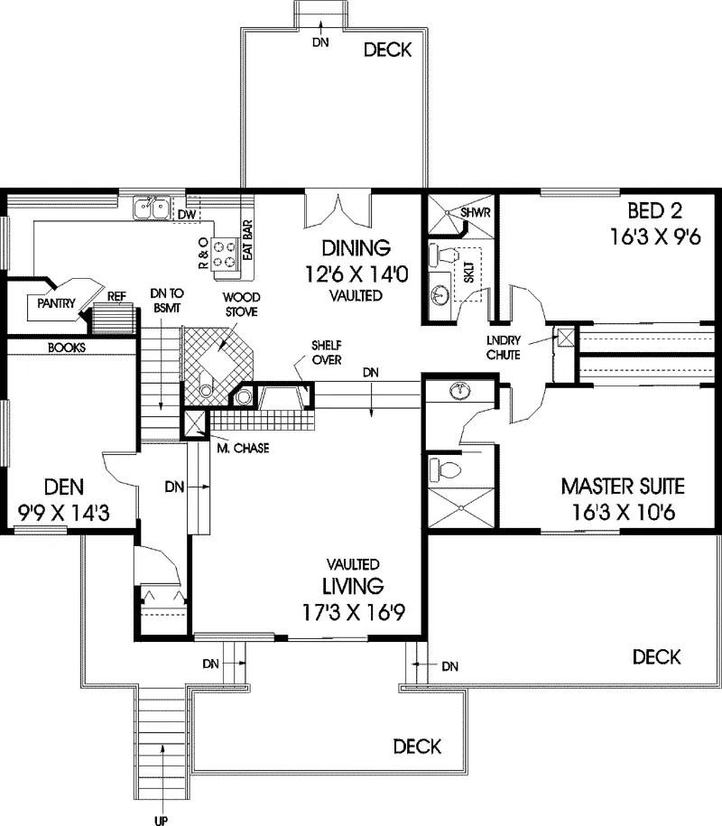 Modern House Plan First Floor - Hooper Bay Luxury Lake Home 085D-0702 - Search House Plans and More