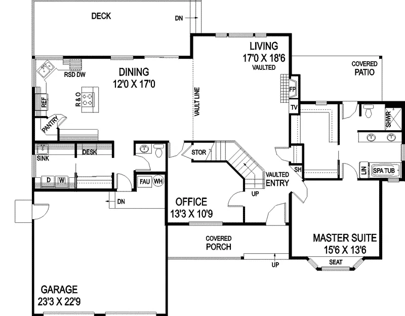 Traditional House Plan First Floor - Lansdowne Country Style Home 085D-0703 - Shop House Plans and More
