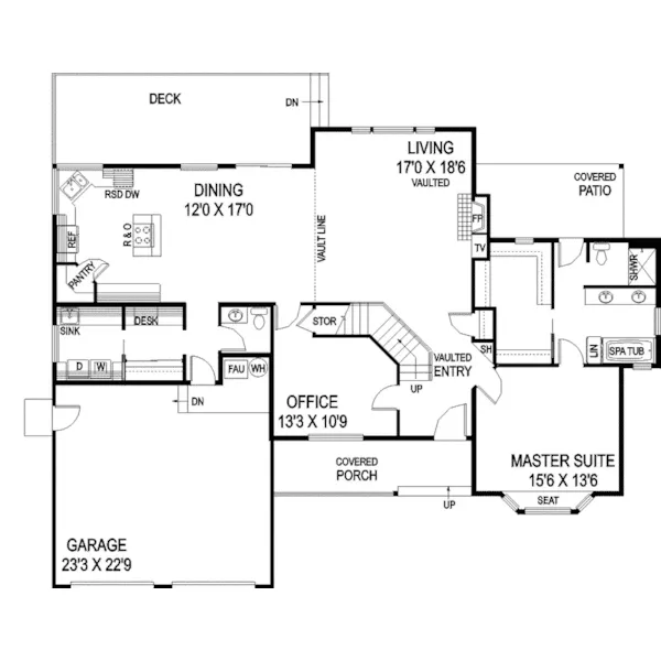 Vacation House Plan First Floor - Lansdowne Country Style Home 085D-0703 - Shop House Plans and More