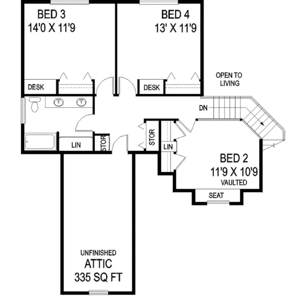 Vacation House Plan Second Floor - Lansdowne Country Style Home 085D-0703 - Shop House Plans and More