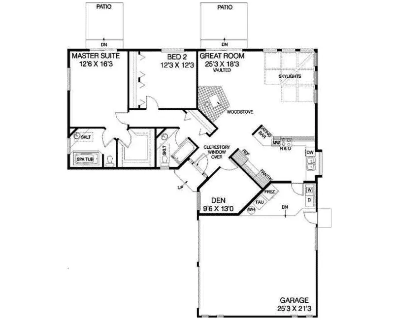 Country House Plan First Floor - Latigos Trail Country Ranch Home 085D-0705 - Shop House Plans and More