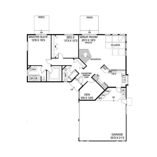 Ranch House Plan First Floor - Latigos Trail Country Ranch Home 085D-0705 - Shop House Plans and More