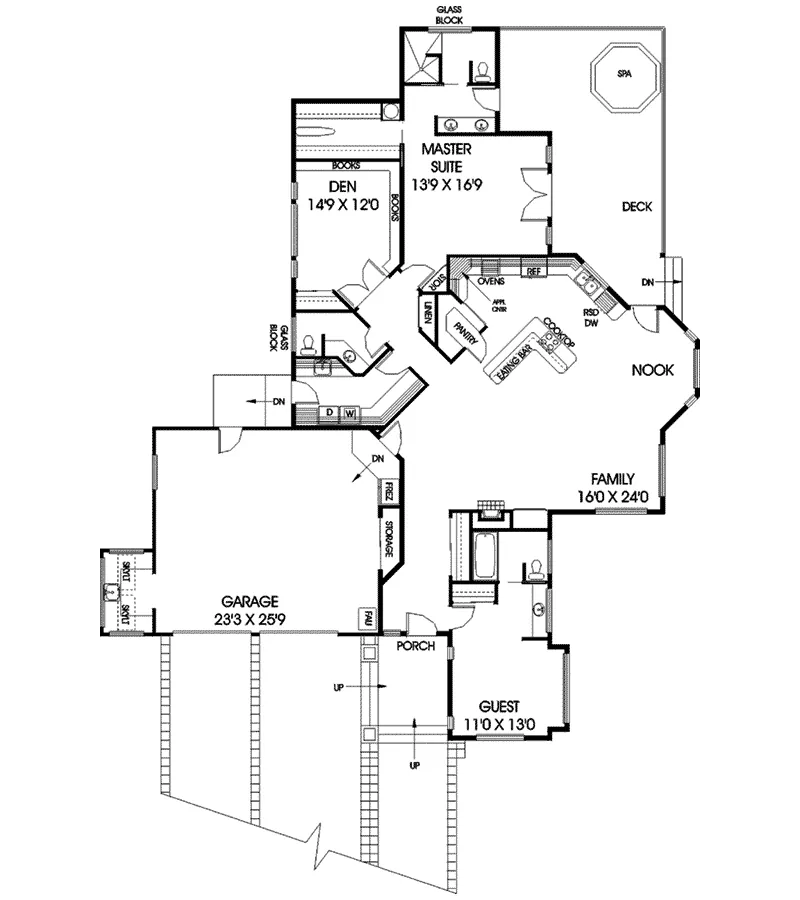 Country House Plan First Floor - Kinross Ranch Home 085D-0707 - Search House Plans and More