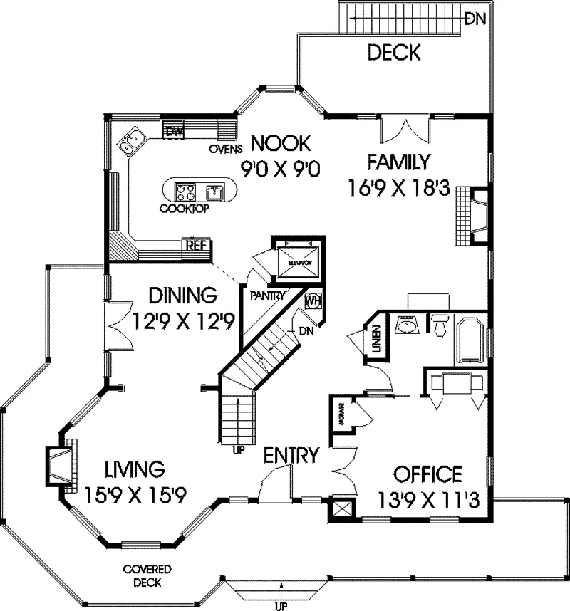 Victorian House Plan First Floor - Lawnbrook Victorian Home 085D-0708 - Shop House Plans and More