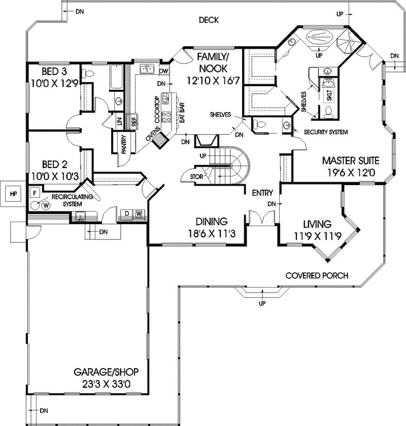 Vacation House Plan First Floor - Foothills Mountain Home 085D-0709 - Search House Plans and More