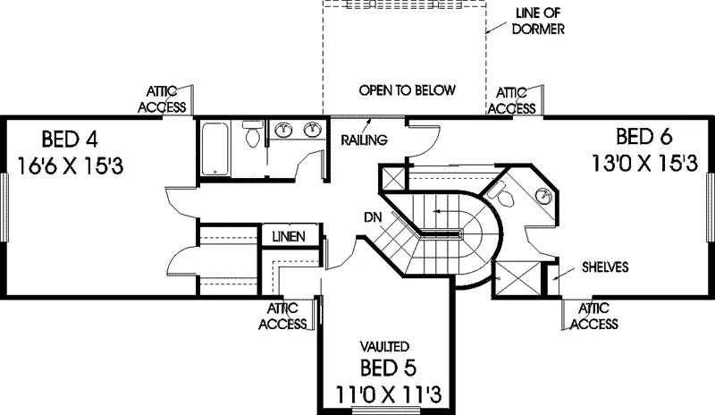 Vacation House Plan Second Floor - Foothills Mountain Home 085D-0709 - Search House Plans and More