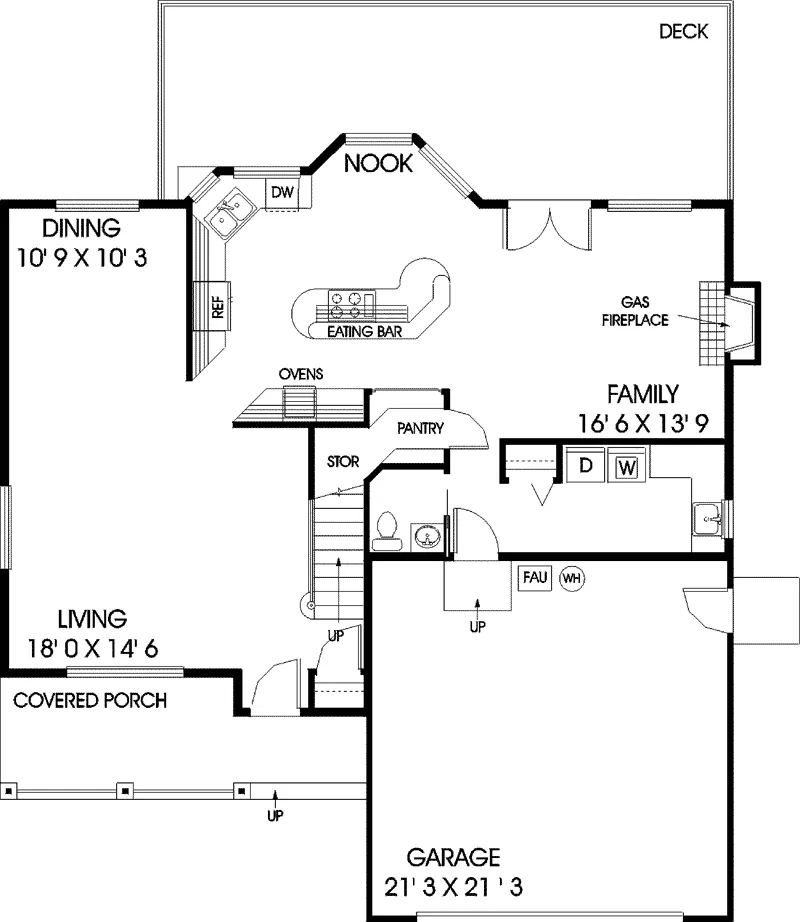 Traditional House Plan First Floor - Fiedler Country Style Home 085D-0711 - Search House Plans and More