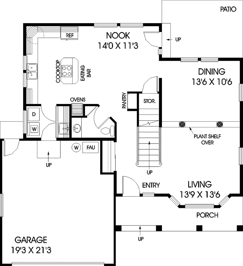 Contemporary House Plan First Floor - Mahogany Sunbelt Home 085D-0712 - Shop House Plans and More