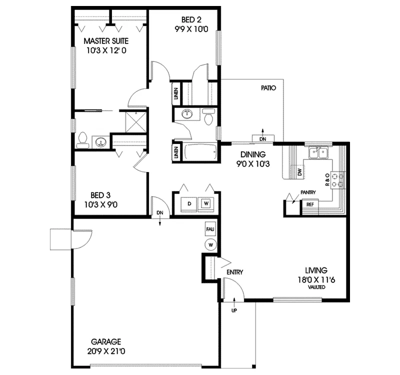 Country House Plan First Floor - Rosario Country Ranch Home 085D-0714 - Shop House Plans and More