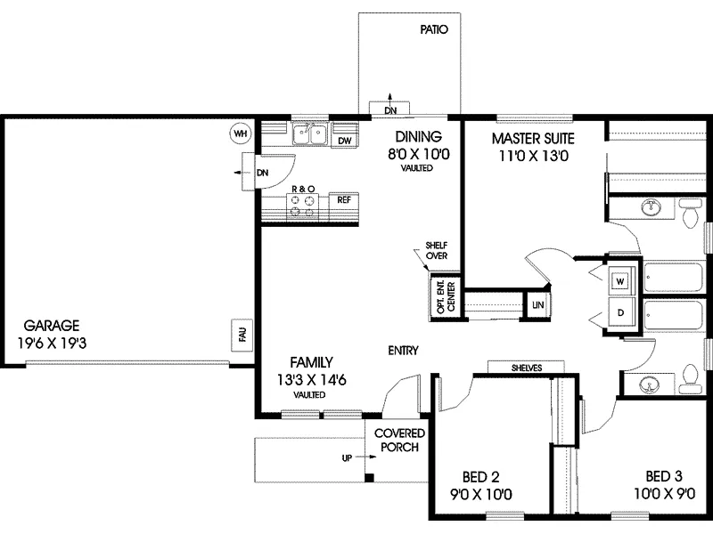 Country House Plan First Floor - Sinclair Country Ranch Home 085D-0716 - Shop House Plans and More