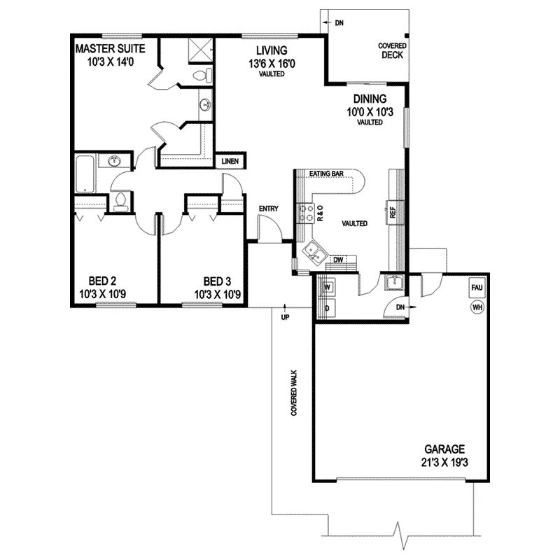 Ranch House Plan First Floor - Lantern Lane Country Ranch Home 085D-0719 - Shop House Plans and More