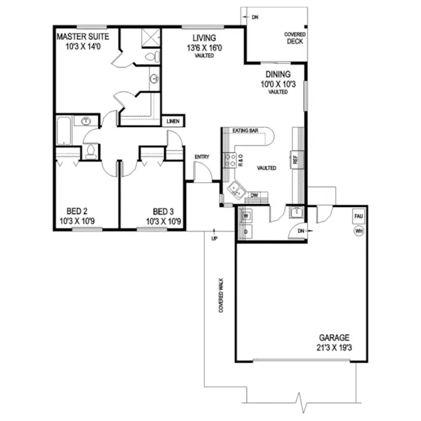 Country House Plan First Floor - Lantern Lane Country Ranch Home 085D-0719 - Shop House Plans and More