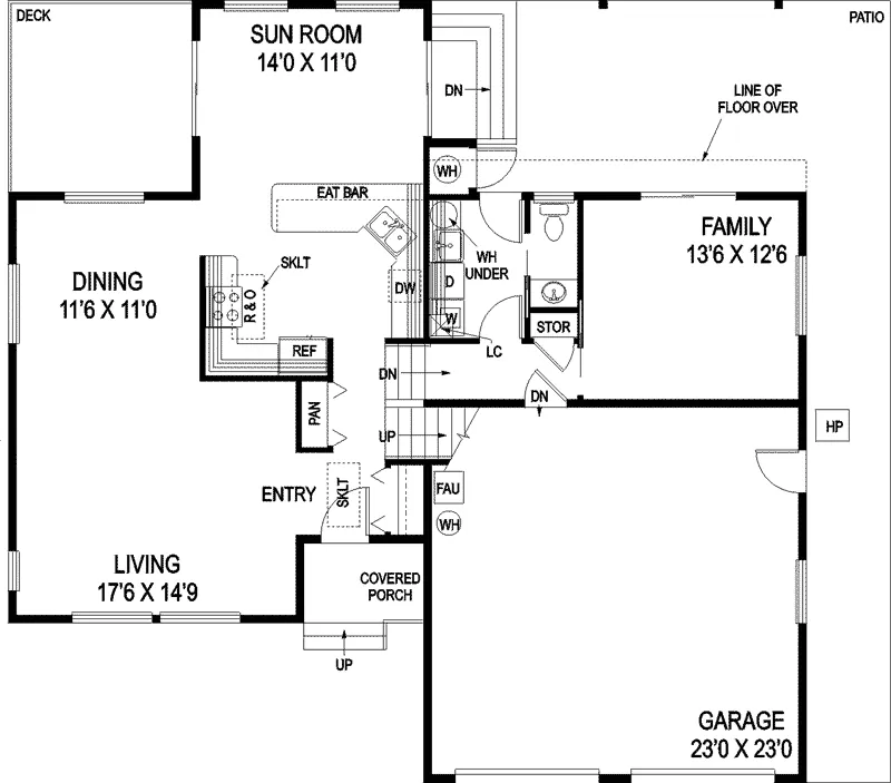 Country House Plan First Floor - Drury Hill Shingle Style Home 085D-0722 - Search House Plans and More