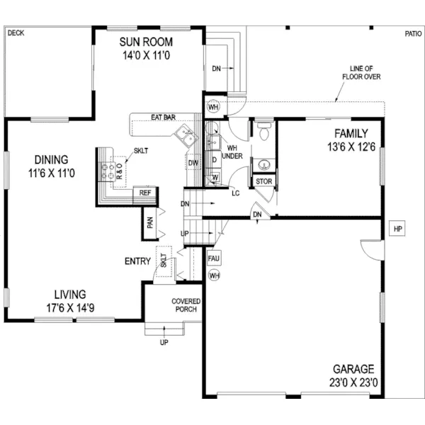 Contemporary House Plan First Floor - Drury Hill Shingle Style Home 085D-0722 - Search House Plans and More