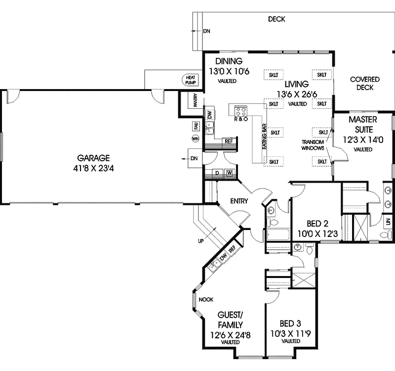 Tudor House Plan First Floor - Tarragon Country Ranch Home 085D-0724 - Shop House Plans and More