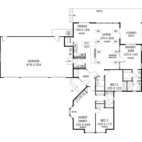 Country House Plan First Floor - Tarragon Country Ranch Home 085D-0724 - Shop House Plans and More