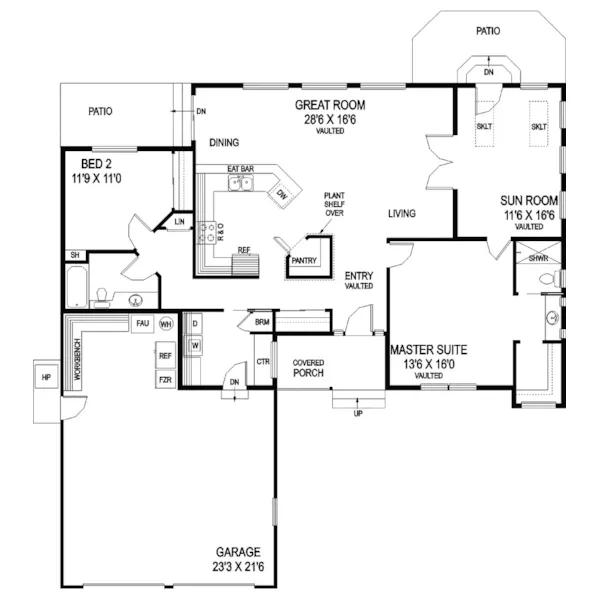 Traditional House Plan First Floor - Sunderland Tudor Style Home 085D-0726 - Shop House Plans and More