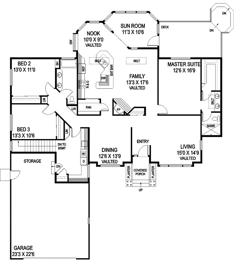 Country House Plan First Floor - Moriarty Ranch Home 085D-0738 - Shop House Plans and More