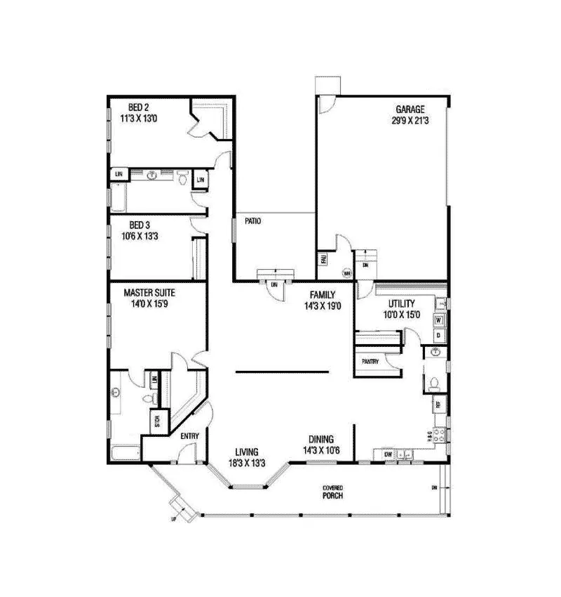 Country House Plan First Floor - Greenbriar Cliff Rustic Home 085D-0740 - Search House Plans and More