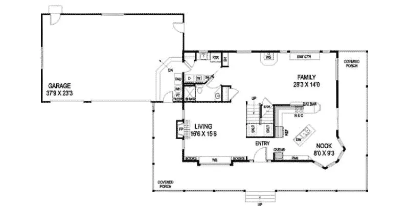 Traditional House Plan First Floor - Springboro Farmhouse 085D-0741 - Shop House Plans and More