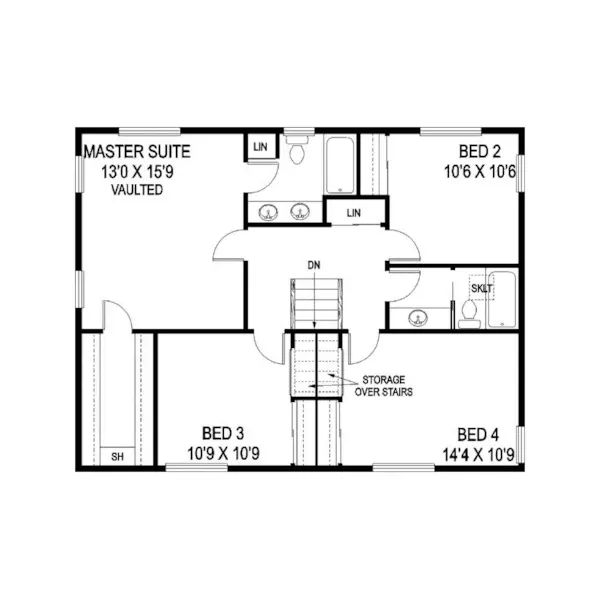 Traditional House Plan Second Floor - Whitford Country Home 085D-0743 - Shop House Plans and More