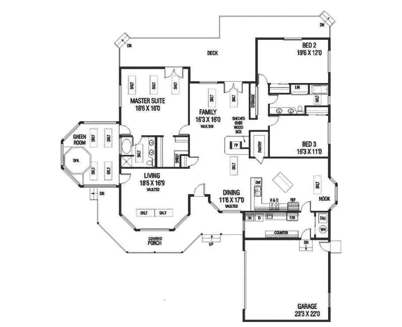 Traditional House Plan First Floor - Partelli Country Home 085D-0744 - Shop House Plans and More