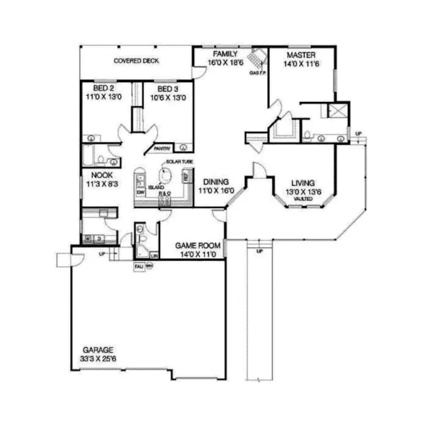 Ranch House Plan First Floor - Laurelwood Country Ranch Home 085D-0745 - Shop House Plans and More