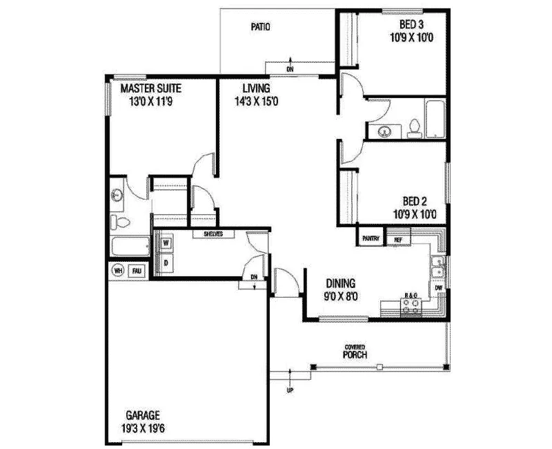 Country House Plan First Floor - Lafayette Place Ranch Home 085D-0746 - Shop House Plans and More