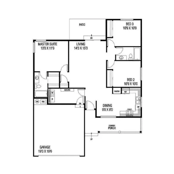 Country House Plan First Floor - Lafayette Place Ranch Home 085D-0746 - Shop House Plans and More