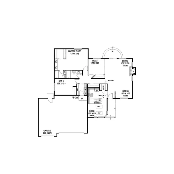 Contemporary House Plan First Floor - Salamanca Ranch Home 085D-0748 - Shop House Plans and More