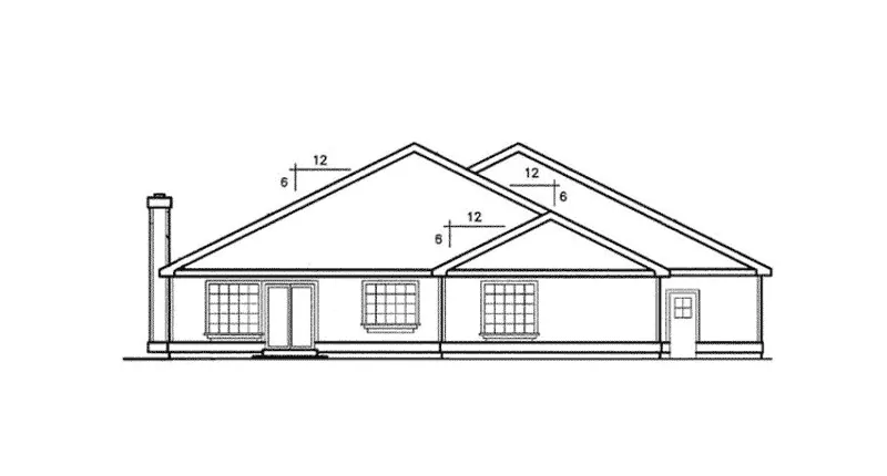Ranch House Plan Rear Elevation - Salamanca Ranch Home 085D-0748 - Shop House Plans and More