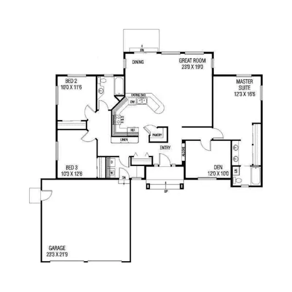 Country House Plan First Floor - Lauder Ranch Home 085D-0750 - Shop House Plans and More