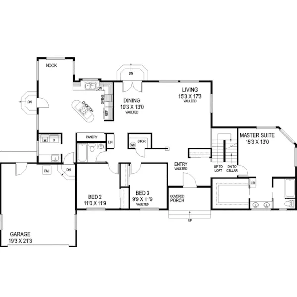 Country House Plan First Floor - Gabriel Country Home 085D-0755 - Search House Plans and More