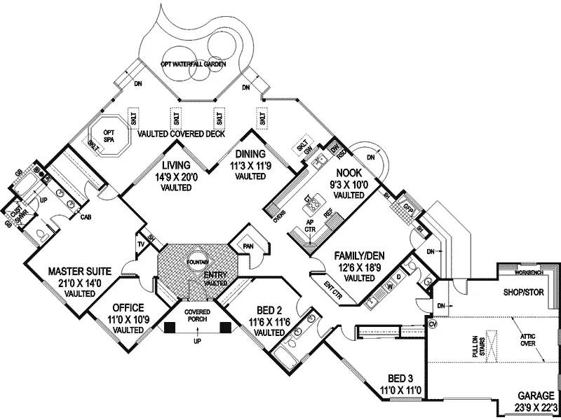 Country French House Plan First Floor - Orleans Country French Home 085D-0759 - Shop House Plans and More