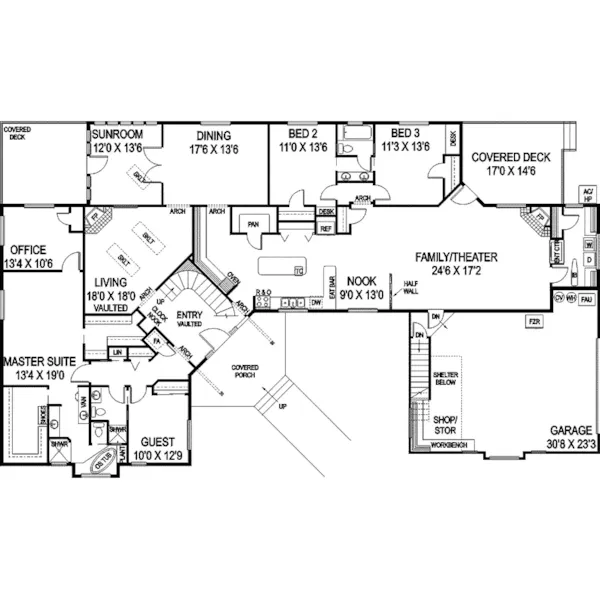 Luxury House Plan First Floor - Forestwood Luxury Country Home 085D-0760 - Search House Plans and More