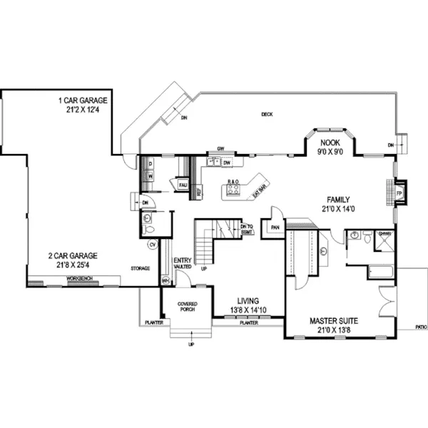 Traditional House Plan First Floor - Park Bluff Traditional Home 085D-0763 - Shop House Plans and More