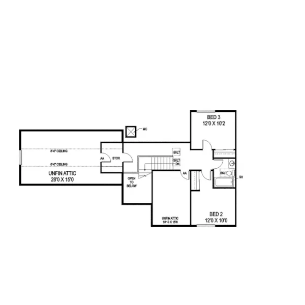 Traditional House Plan Second Floor - Park Bluff Traditional Home 085D-0763 - Shop House Plans and More