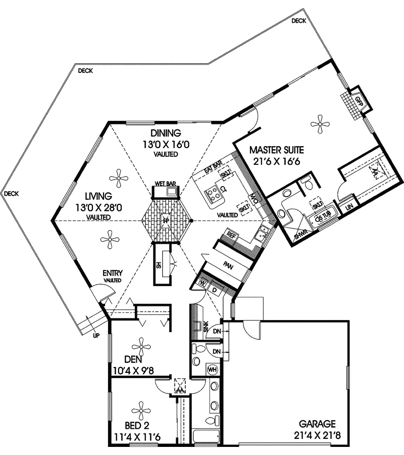 Country House Plan First Floor - Montbrook Ranch Home 085D-0764 - Shop House Plans and More