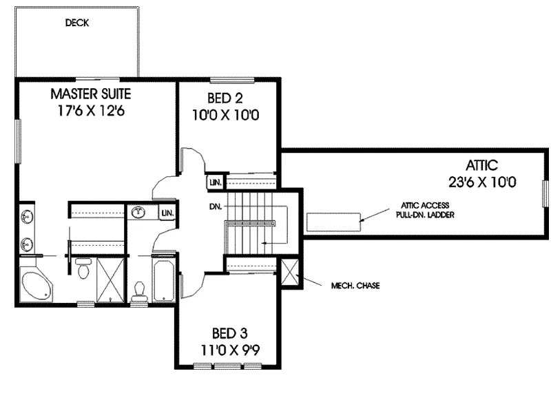 Farmhouse Plan Second Floor - Shiloh Oaks Southern Home 085D-0766 - Shop House Plans and More