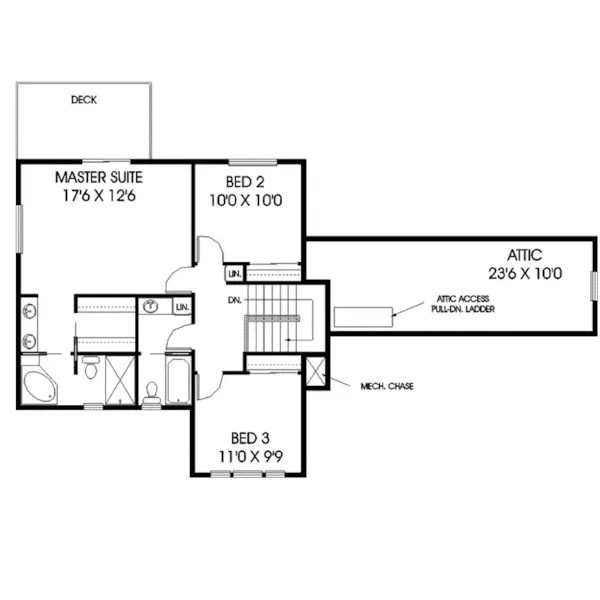 Farmhouse Plan Second Floor - Shiloh Oaks Southern Home 085D-0766 - Shop House Plans and More