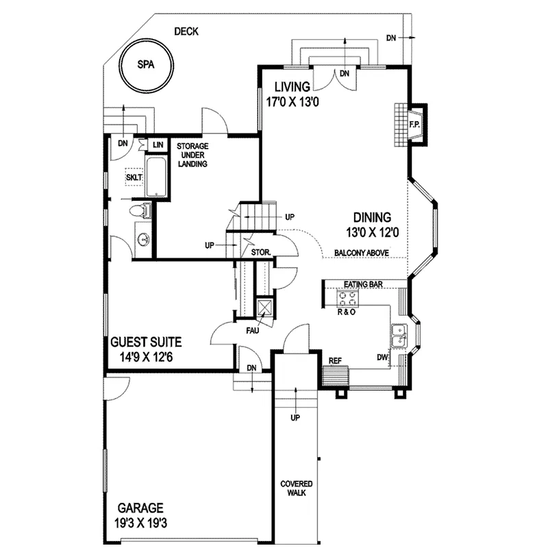Bungalow House Plan First Floor - Hamilton Contemporary Home 085D-0767 - Search House Plans and More