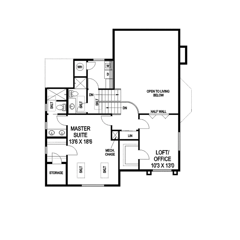 Bungalow House Plan Second Floor - Hamilton Contemporary Home 085D-0767 - Search House Plans and More
