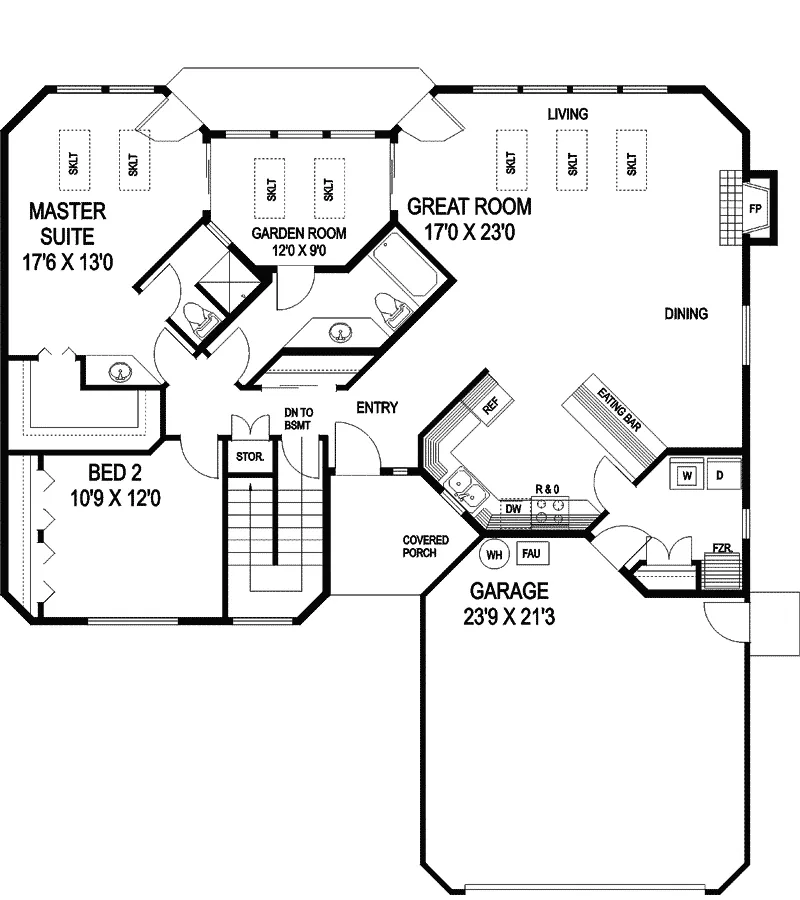 Contemporary House Plan First Floor - Paddington Country Ranch Home 085D-0768 - Shop House Plans and More