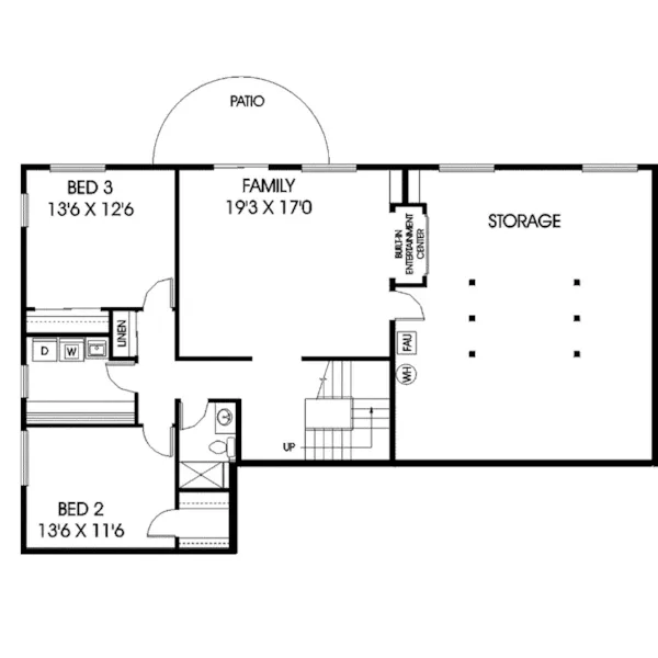 Ranch House Plan Lower Level Floor - Casalone Country Home 085D-0772 - Search House Plans and More