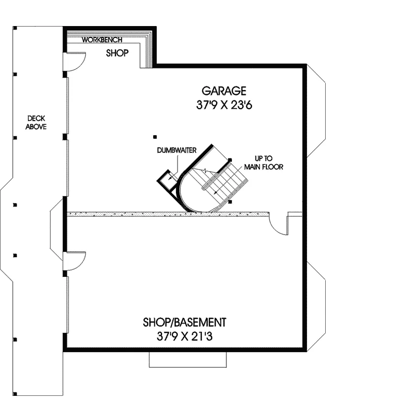 Country House Plan Lower Level Floor - Colchester Ridge Rustic Home 085D-0773 - Search House Plans and More